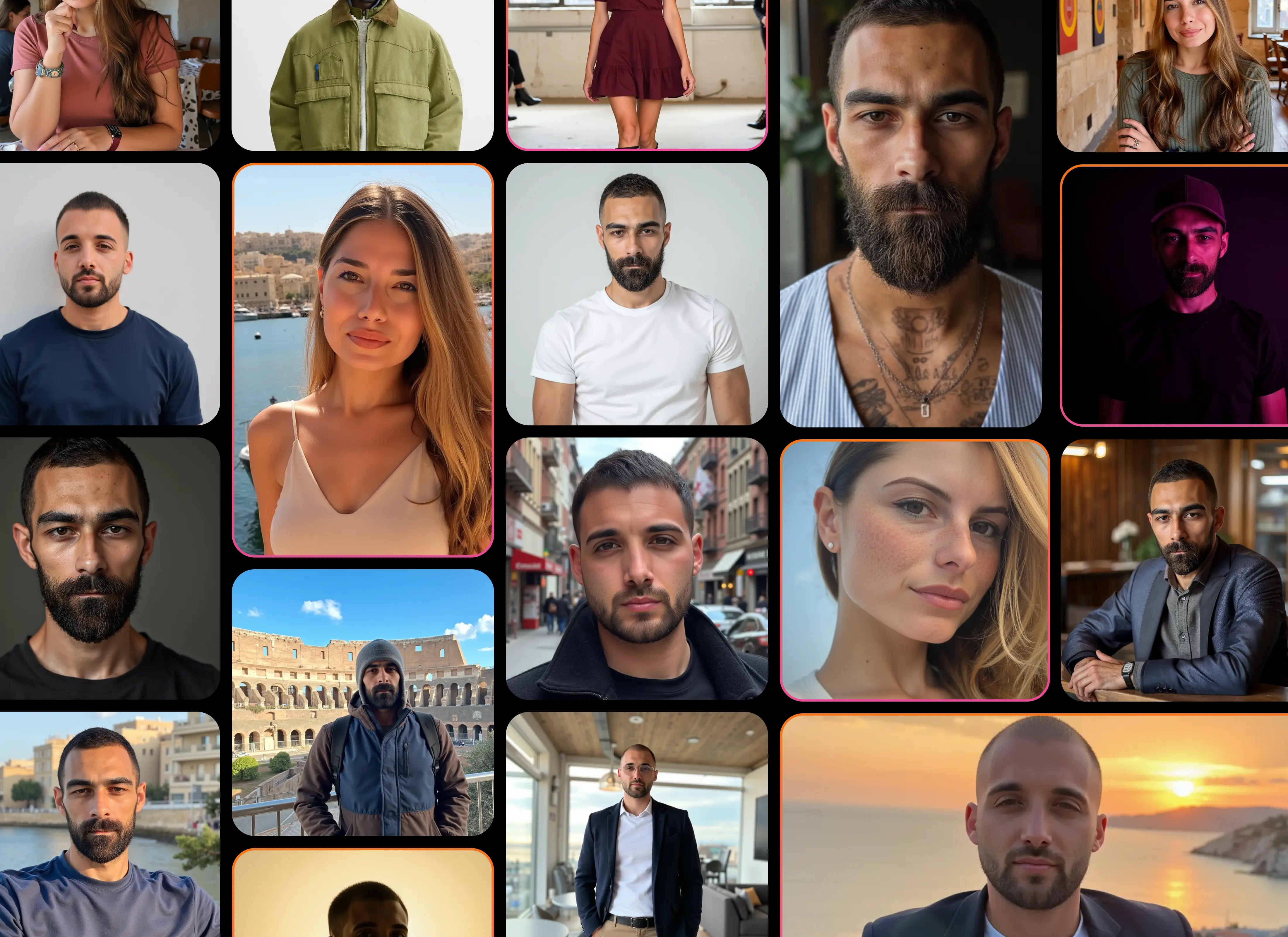 User profiles grid